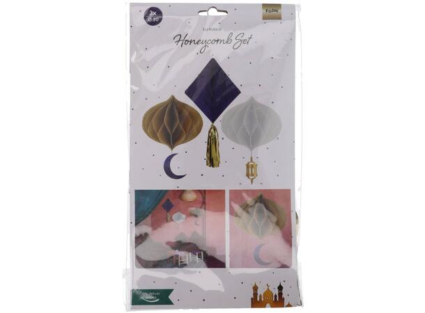 Eid mubarak honeycombdekorasjoner i papir