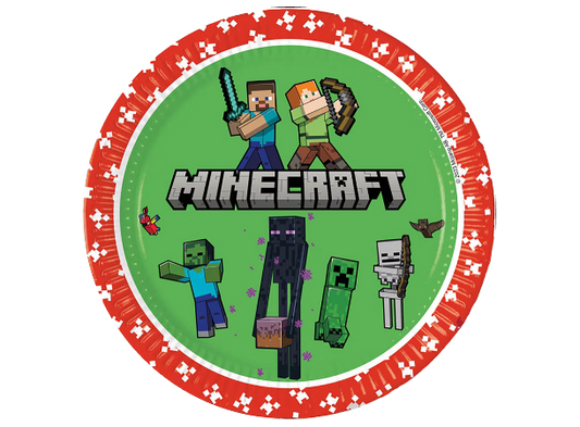 Minecraft tallerken i papir FSC 23cm