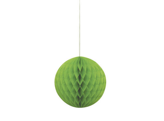 Limegrønn honeycomb ball I papir 20cm