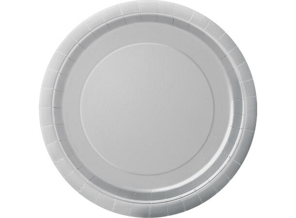 Ensfarget Sølv tallerken - Plastfri 23cm