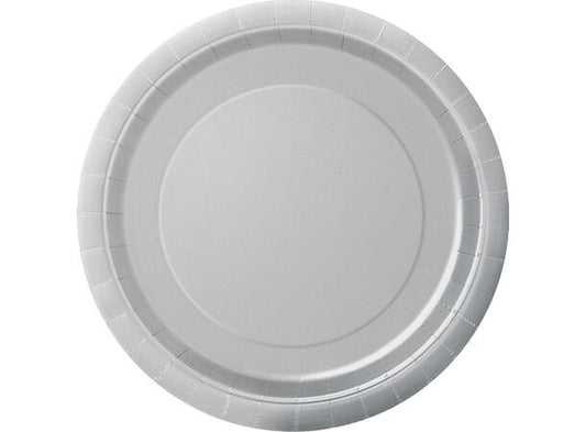 Ensfarget Sølv tallerken - Plastfri 23cm