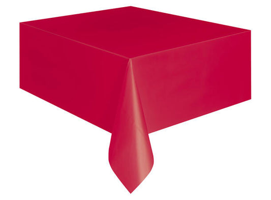 Rubinrød firkantet plastduk 137x214cm