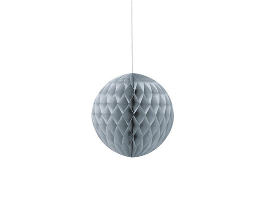 Sølv honeycomb ball I papir 20cm