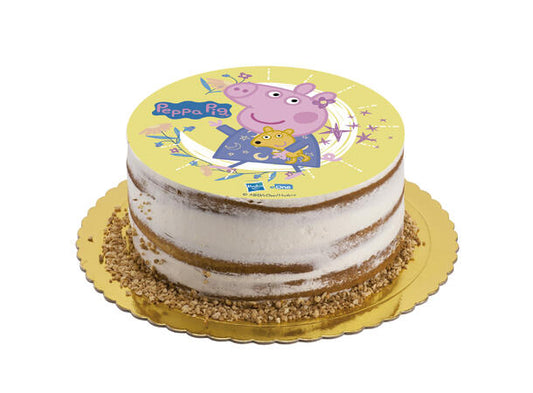 Sukkerfritt spiselig kakeskilt peppa gris 15,5cm
