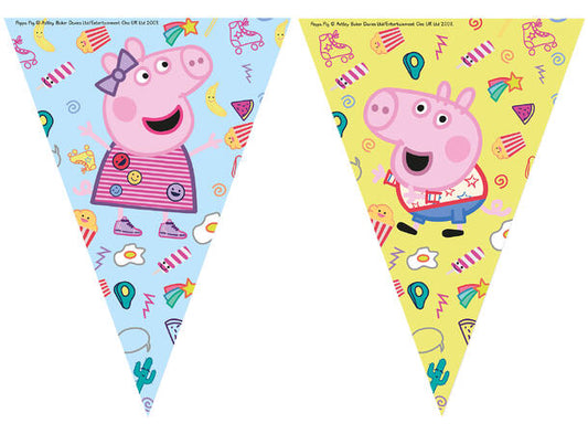 Peppa gris flaggbanner med 9 flagg