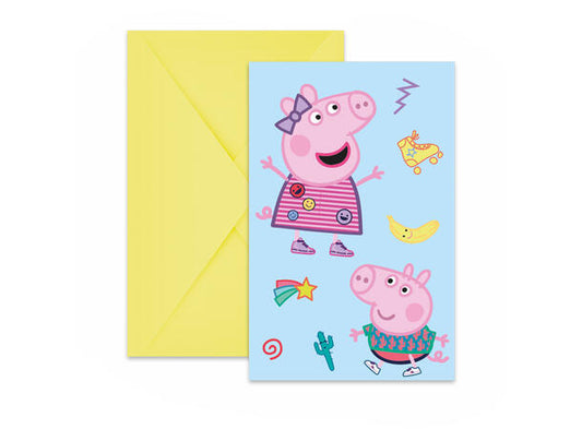 Peppa gris invitasjoner med konvolutt