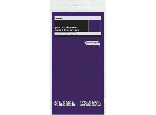 Mørk lilla firkantet plastduk 137x274cm