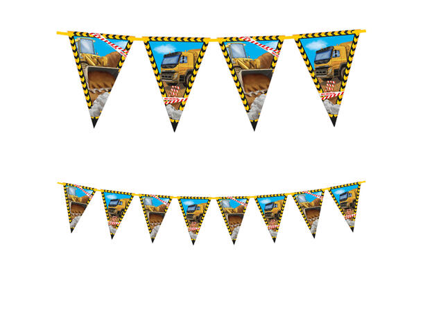 Anleggskjøretøy FSC flaggbanner i papir med 9 flagg