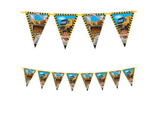 Anleggskjøretøy FSC flaggbanner i papir med 9 flagg
