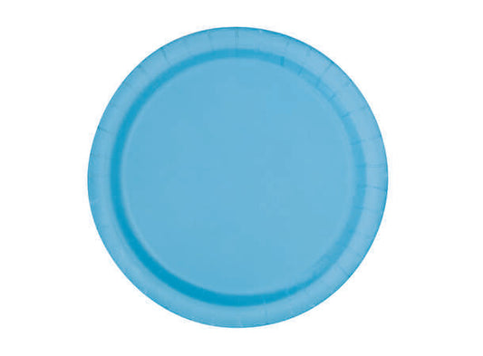 Ensfarget Lys Blå  tallerken - Plastfri 18cm