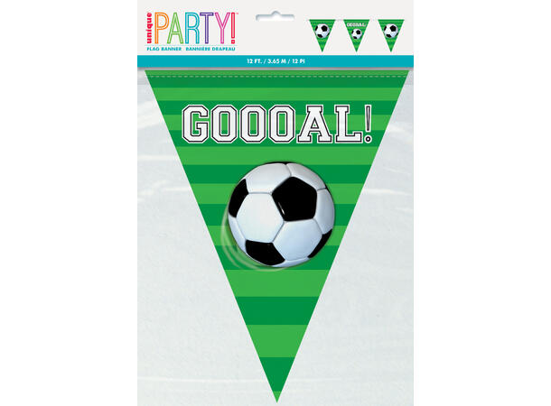 3D fotball flaggbanner i plast 3,65m