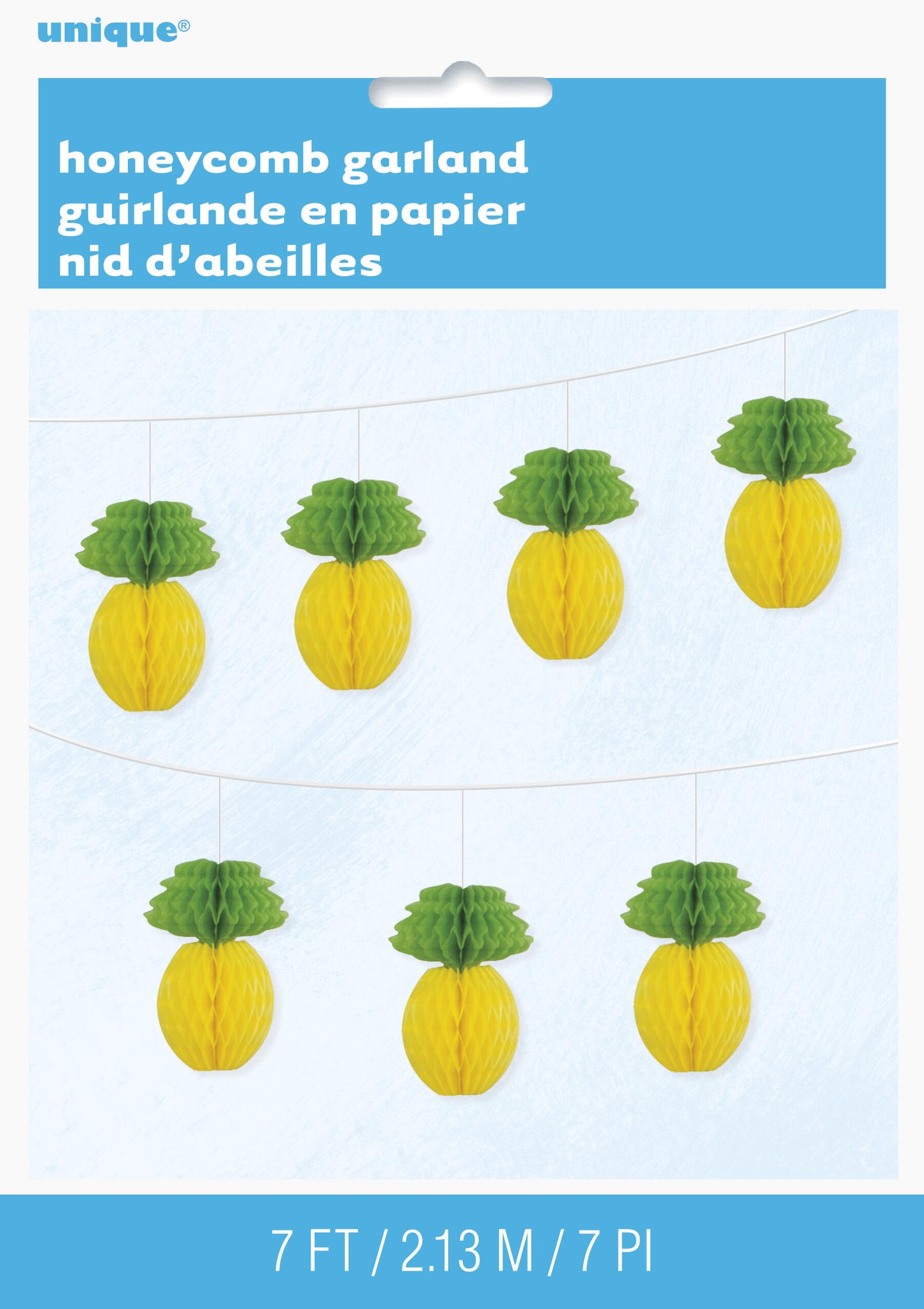 Mini honeycomb papirgirlander ananas 214cm