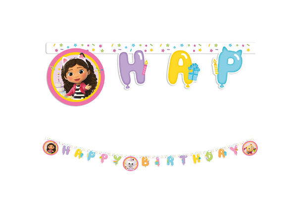 Gabbys Dollhouse "Happy Birthday" leddbanner