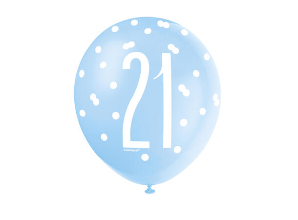 #21 blå & sølv gummiballonger 30cm