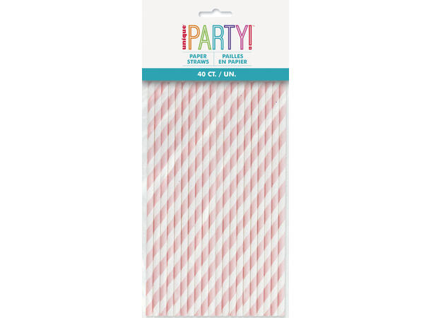 Papirsugerør - lys rosa