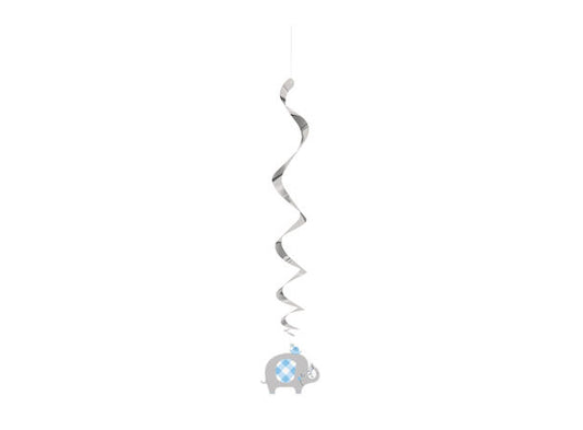 Hengedekorasjon virvel lys blå 66cm