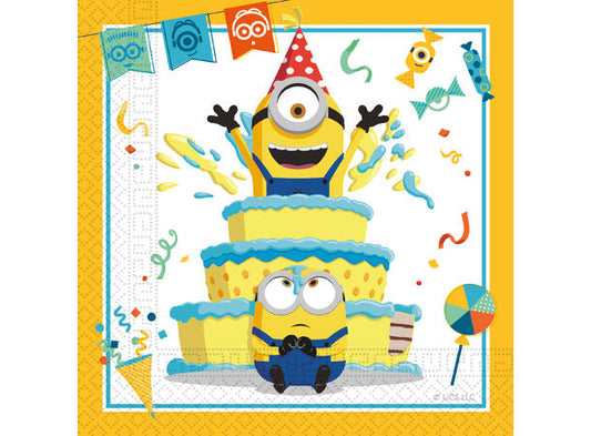 Minions tolags servietter 33x33cm