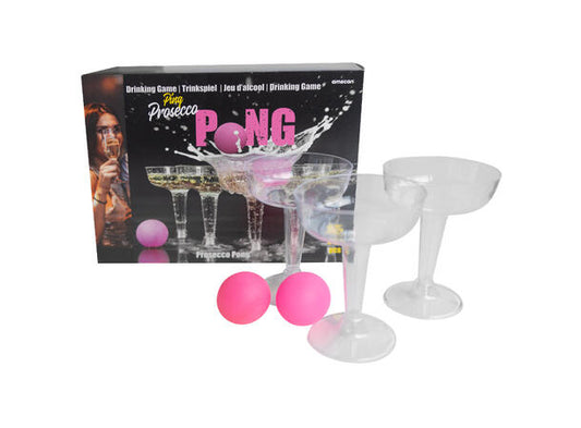 Drikkelek - Porsecco Pong med 12 glass og 3 baller i plast
