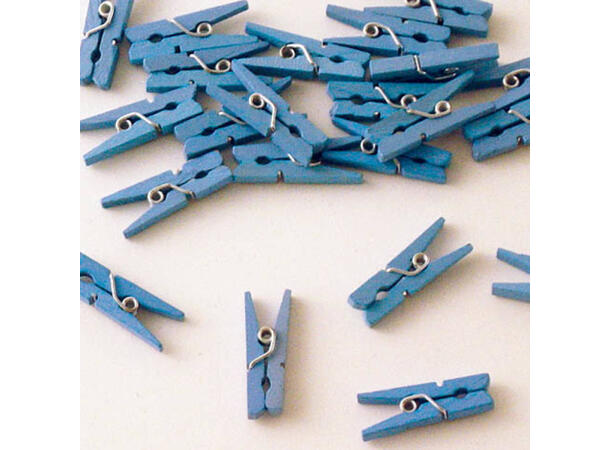 Lyseblå klesklyper 24 stk 2,5cm