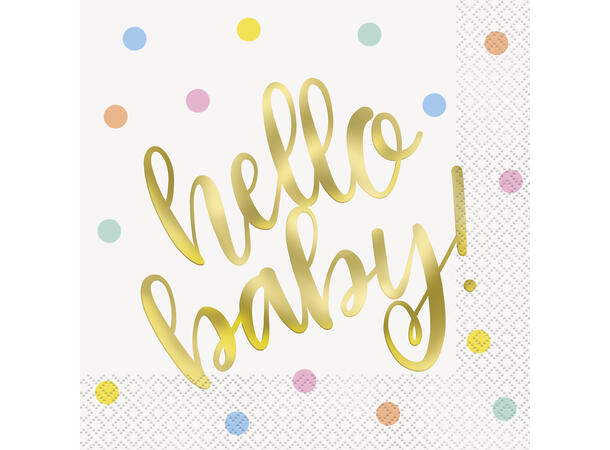 Hello baby lunsjservietter 33x33cm