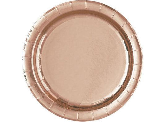 Ensfarget Rosegull Metallic i papp 23cm