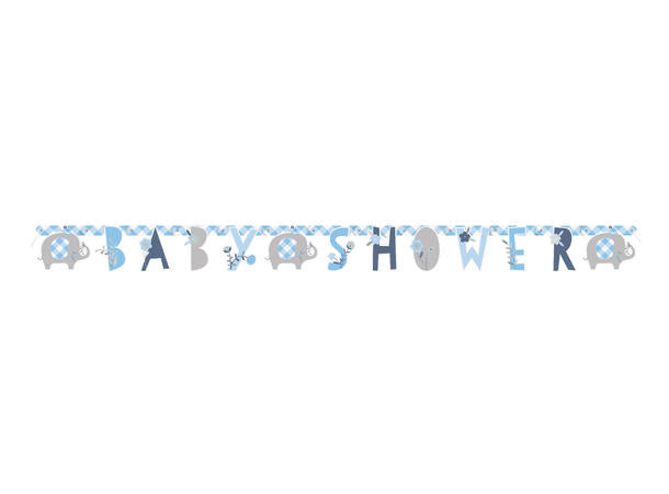 Babyshower leddbanner blå i papir 1,6m