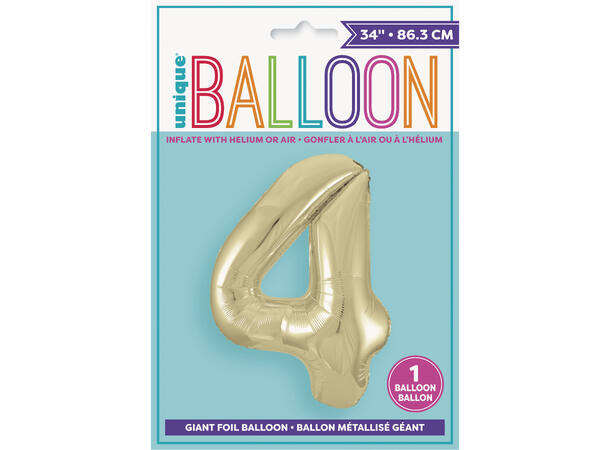 Hvitt gull tallballonger 86cm