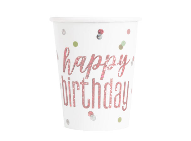 Rosegull Glitz - "Happy Birthday" kopper 2,5dl