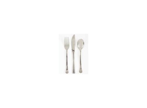 Ensfarget Sølv Metallic bestikk 18deler