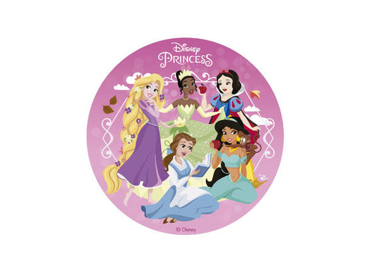 Sukkerfritt spiselig kakeskilt disney prinsesser 15,5cm