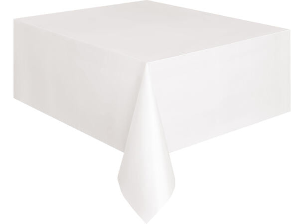 Hvit firkantet plastduk 137x214cm