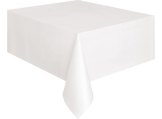 Hvit firkantet plastduk 137x214cm