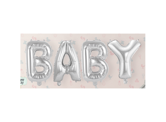 Baby ballongbord i sølv 36 cm