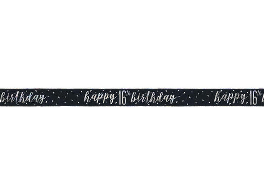 Sort & Sølv Glitz foliebanner 2.9m #16