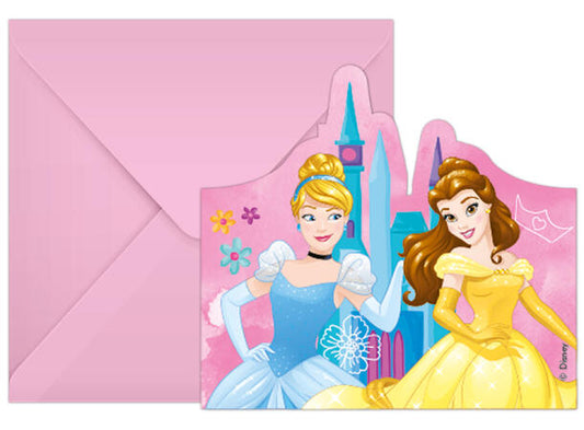 Disney prinsesser FSC invitasjoner med konvolutt