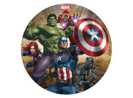 Sukkerfritt kakeskilt avengers 16cm