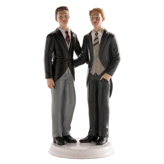 Mannlig brudepar kakefigurer i plast 20cm