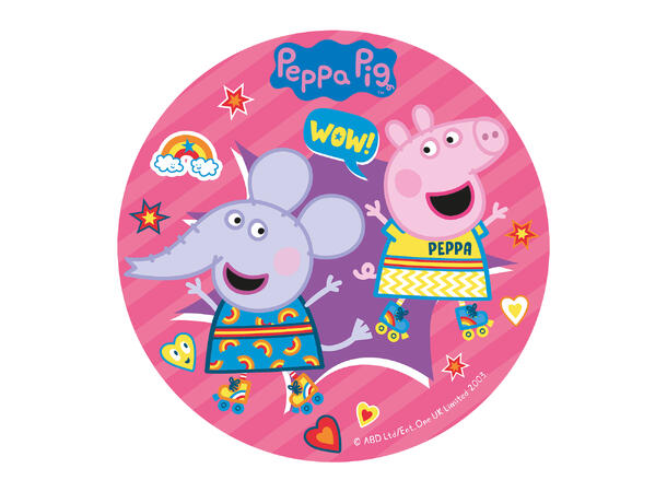 Sukkerfritt spiselig kakeskilt peppa gris 20cm
