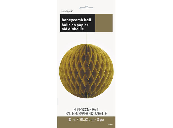 Honeycomb ball I gull papir 20cm