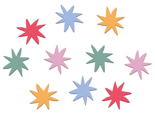 Star burst konfettistjerner i papir 5x5cm