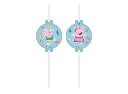 Peppa gris papirsugerør med merke