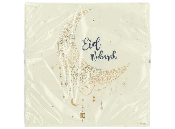 Eid mubarak lunsjservietter 33x33cm