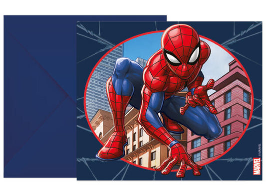 Spider-Man invitasjoner med konvolutt