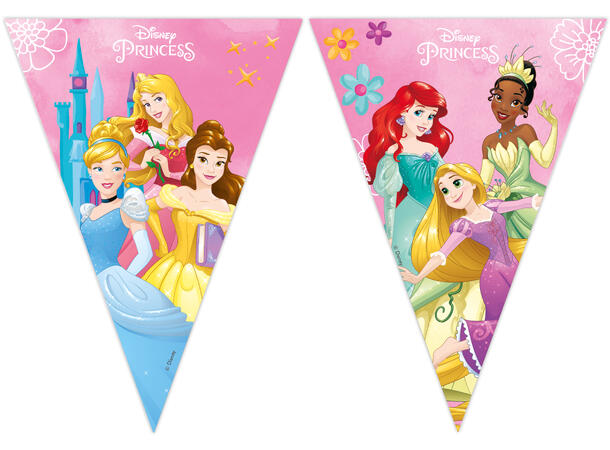 Disney prinsesser FSC flaggbanner i papir med 9 flagg