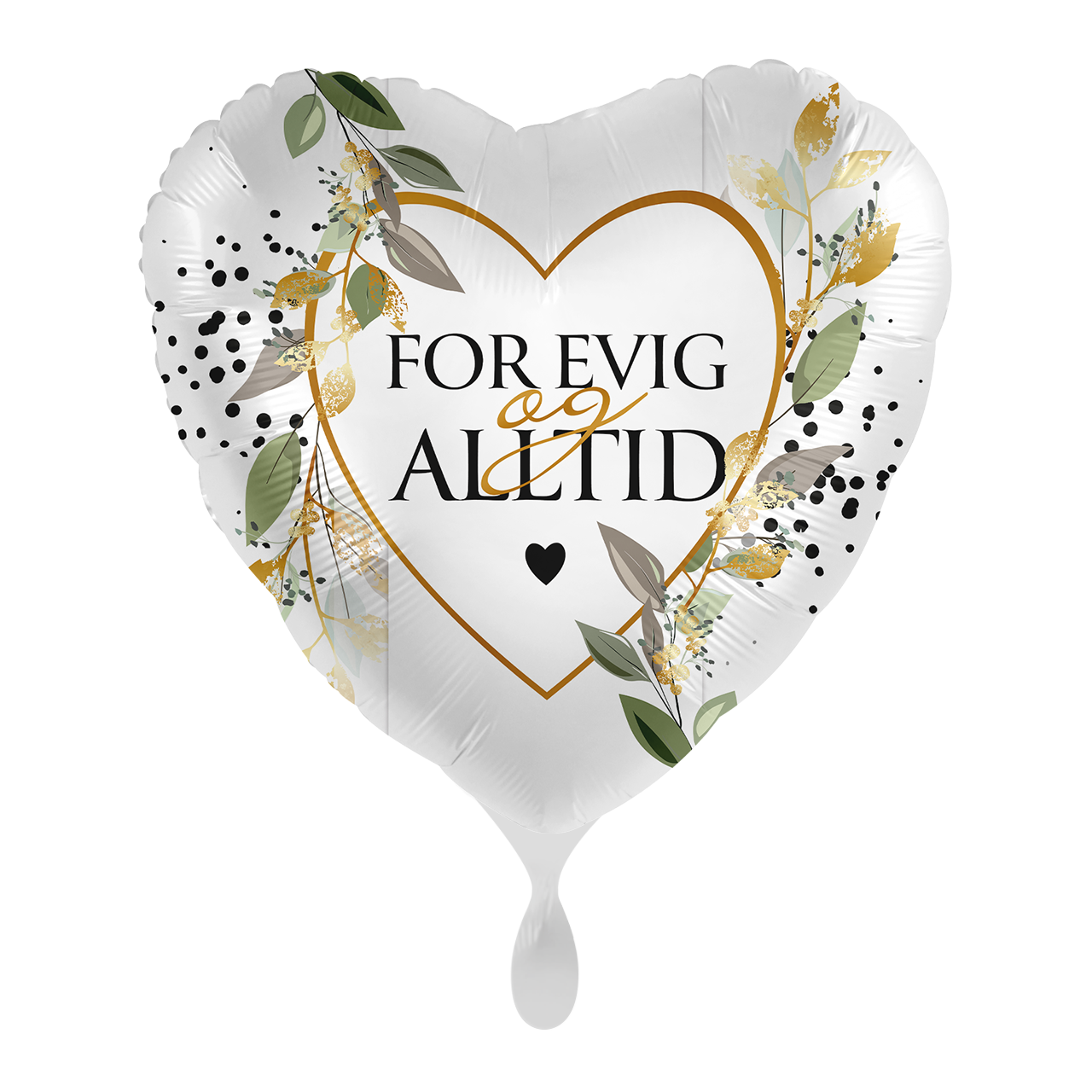 For evig og alltid - Grønn floral folieballong 43cm