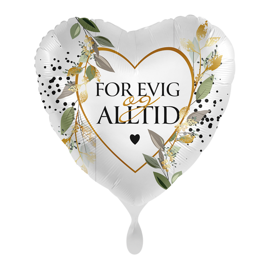 For evig og alltid - Grønn floral folieballong 43cm