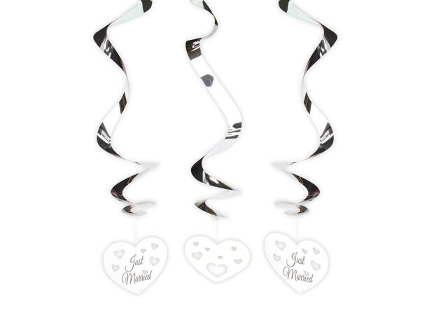 Hengedekorasjon "Just Married" 3 stk - 75cm