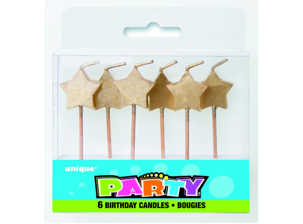 Kakelys Gullstjerne 6stk