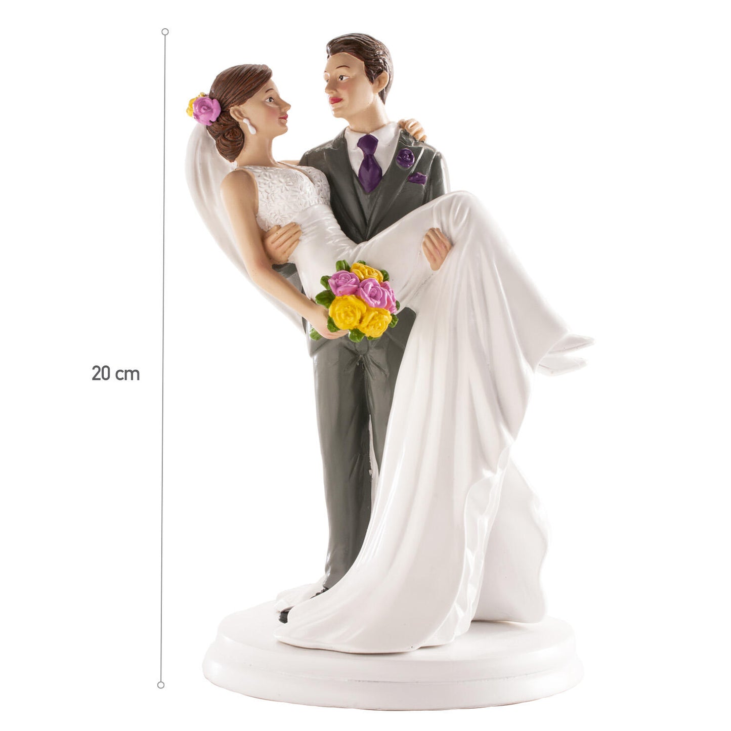 Brudepar kakefigurer i plast 20cm