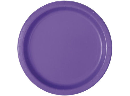 Ensfarget Neon Lilla tallerken i papp 18cm